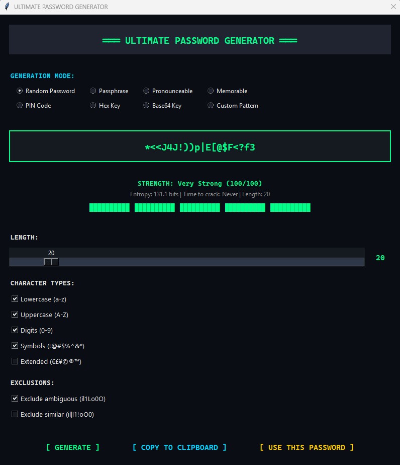 TechVault Password Generator